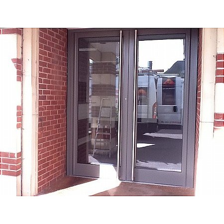 292 - Grey Full Handle Commercial Door